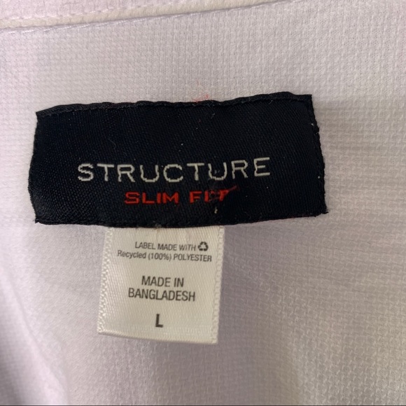 Structure- White Slim Fit Button Up Shirt size L - Picture 9 of 9